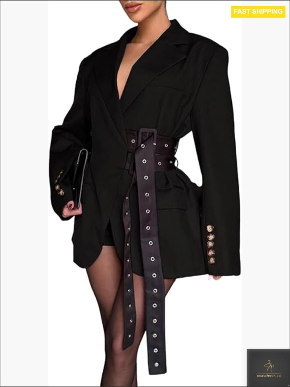 Oversized Blazer Dress Long Sleeve Belted Chic Minimal Office Casual Fall